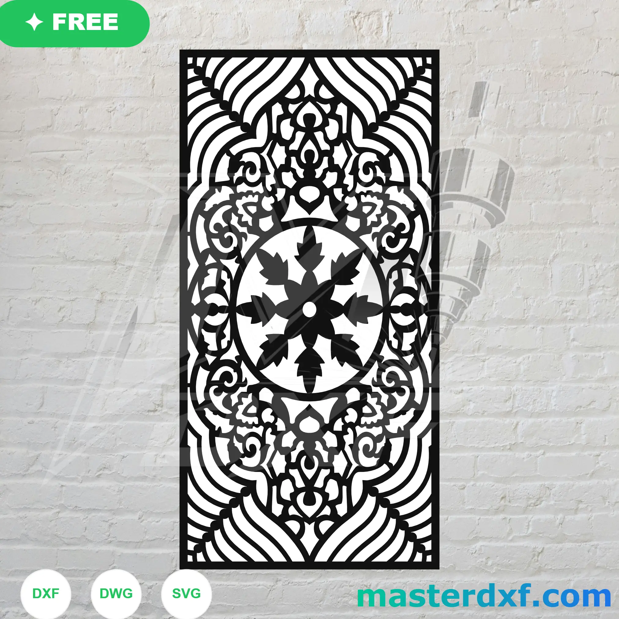 Wave Border Mandala DXF Panel for Ornate Meditation Screens DXF File